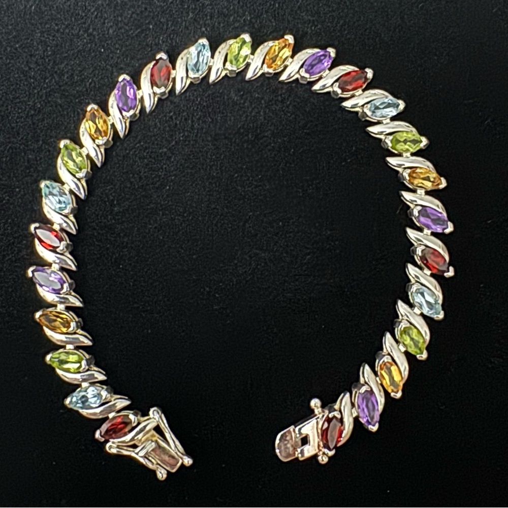 Multi-Gemstone Bracelet in Sterling Silver